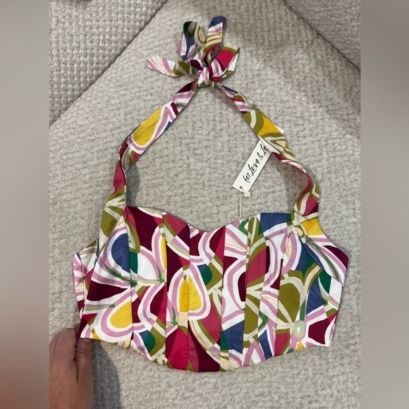 NWT For Love And Lemons THORA CROP TOP - GREEN - Medium - Picture 3 of 7